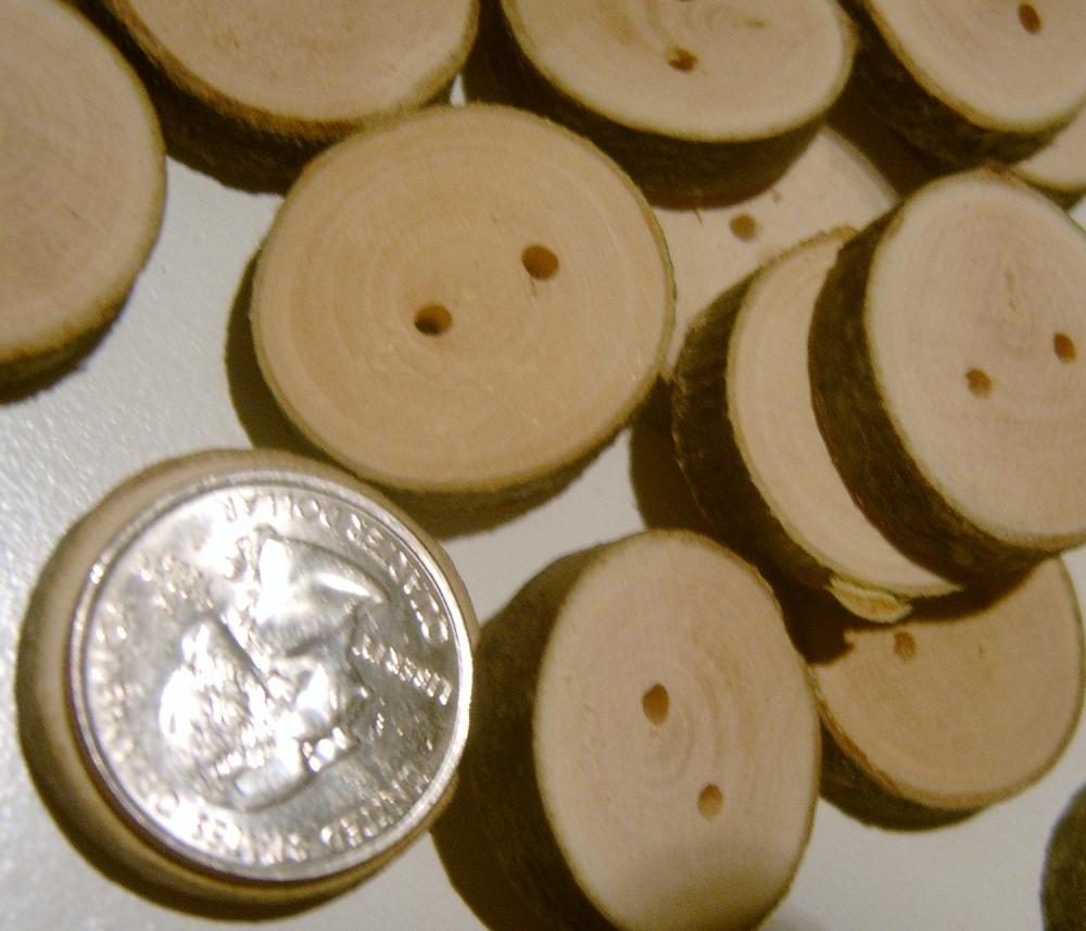 150 Tree Branch Buttons Wooden Wedding Button 1 inch