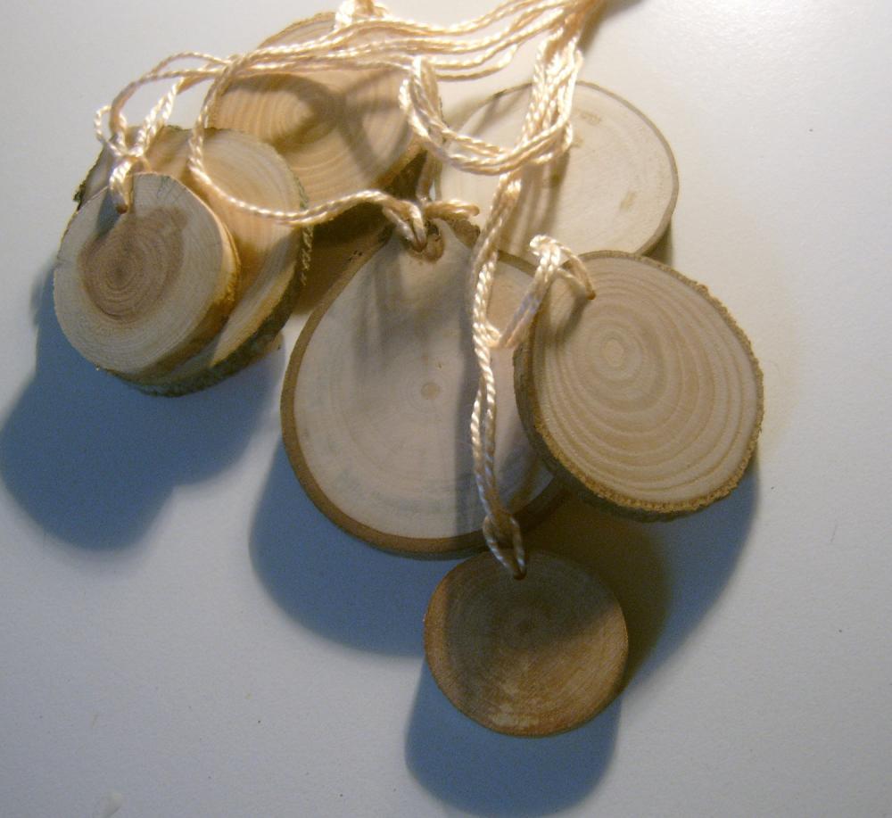  100 Wooden Price Tag Hang Tag Assorted 1 to 2 inch 