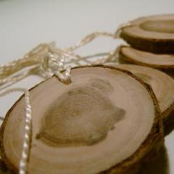Wooden Tree Branch Hang Tags Ornament Blanks Cherry 2 inch