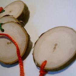 20 Wooden Gift Tags Ornament Blanks Hang Tags Tree Branch Slices  1.5 inch